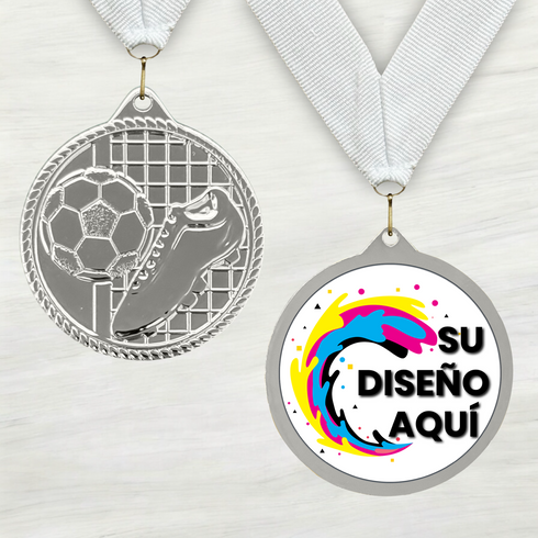 Medalla de Metal de Fútbol de 2" con cinta MDL510